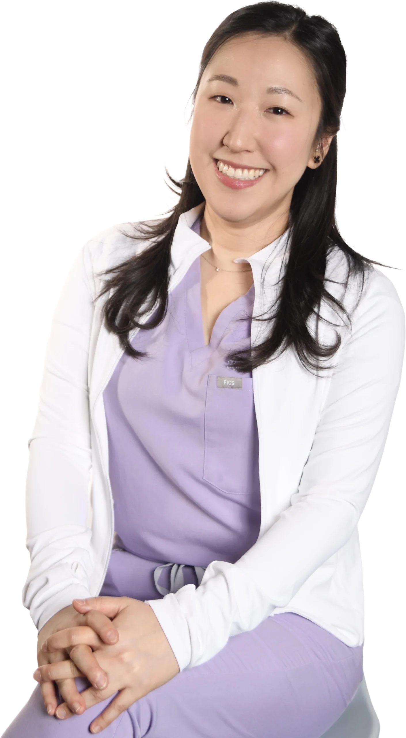 Docto Koo in purple scrubs